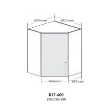 Кухонна секція В17-600 верхня 600 кут 45