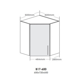 Кухонна секція В17-600 верхня 600 кут 45