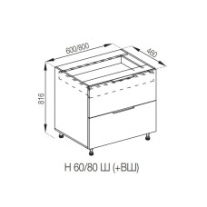 Кухонная секция нижняя Н 80 Ш ( + ВШ) FAVORIT Милана Мир мебели