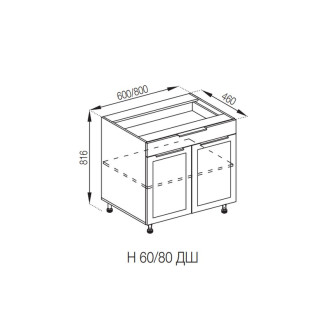 Кухонна секція нижня Н 60 ДШ LUX Анна Світ меблів Кухонна секція нижня Н 60 ДШ LUX Анна Світ меблів