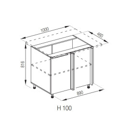 Кухонна секція нижня Н 100 Мілана Світ меблів 
