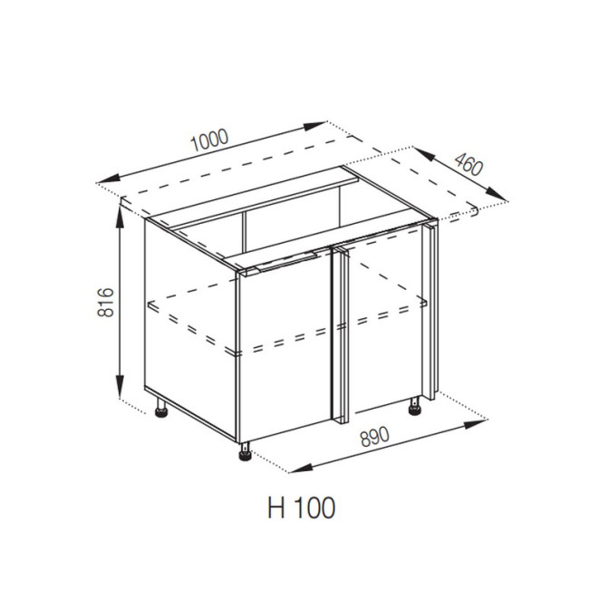 Кухонна секція нижня Н 100 Мілана Світ меблів 