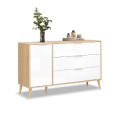 Комод 1Дв 3Ящ Олівія / Olivia Глянець Білий - Кремона Дуб MiroMark OV-61-WB