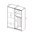 Шафа-купе з дзеркалом 1,5x2,4 Белла / Bella Глянець Білий MiroMark BL-84-WB