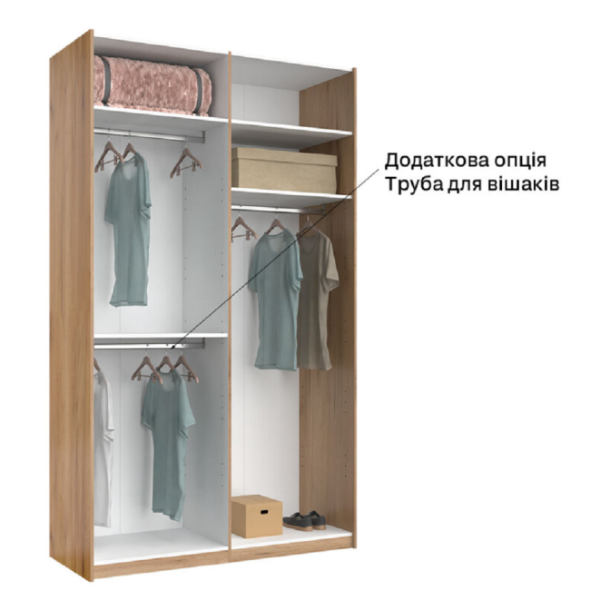 Шафа-купе з дзеркалом 1,5x2,4 Белла / Bella Глянець Білий MiroMark BL-84-WB