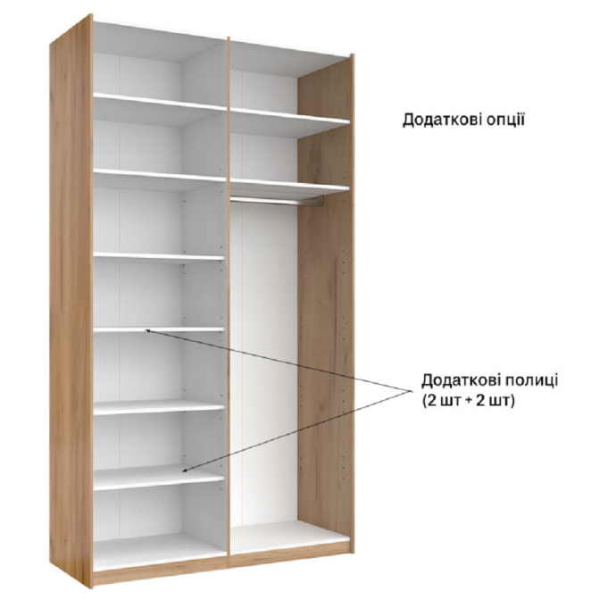 Шафа-купе з дзеркалом 1,5x2,4 Белла / Bella Глянець Білий MiroMark BL-84-WB