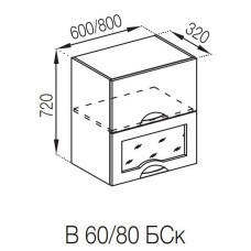 Кухонная секция верхняя В 80 БСк Адель Люкс Мир мебели