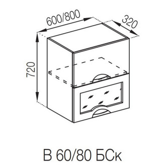 Кухонна секція верхня В 80 БСк Адель Люкс Світ меблів