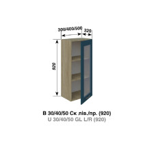 Кухонная секция верхняя В 40 Ск (h-920) Правый Доминика Мир мебели
