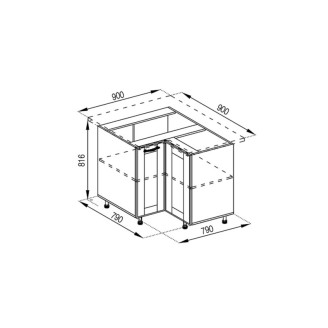 Кухонная секция нижняя 90*90 Доминика Мир мебели Кухонная секция нижняя 90*90 Доминика Мир мебели
