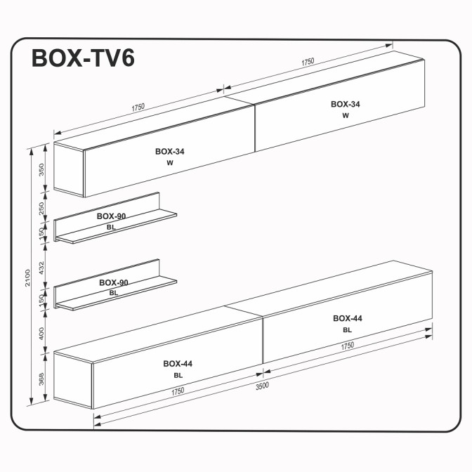 Комплект в гостиную BOX TV6 MiroMark
