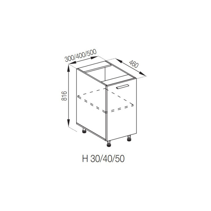 Кухонна секція нижня Н 30 Б'янка Світ меблів