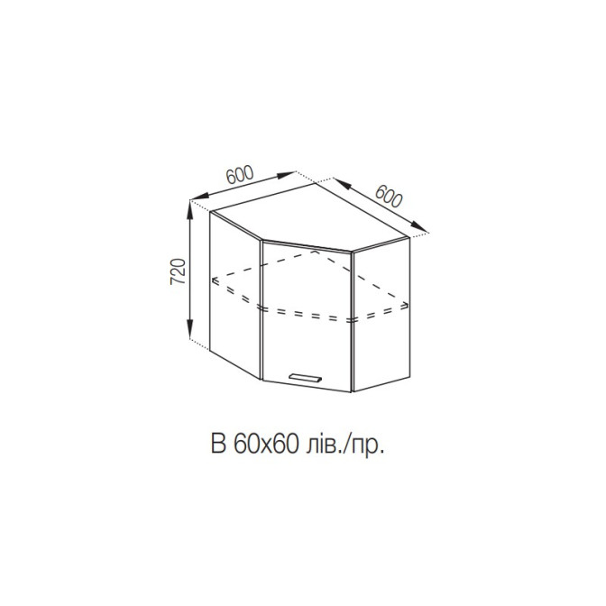 Кухонна секція верхня 60*60 Б'янка Світ меблів