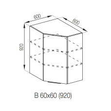Кухонная секция верхняя 60*60 (h-920) Алиса Мир мебели