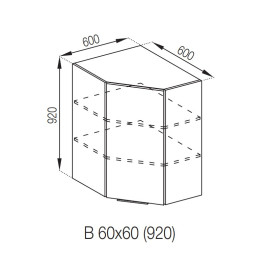 Кухонная секция верхняя 60*60 (h-920) Алиса Мир мебели