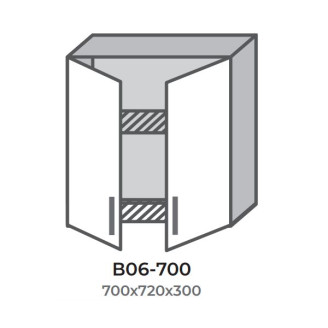 Кухонная секция В06-700 верхняя 700 сушилка два фасада Модерн Эверест  