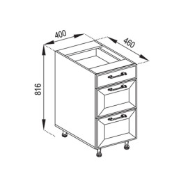 Кухонная секция нижняя Н 40Ш LUX Марго Мир мебели