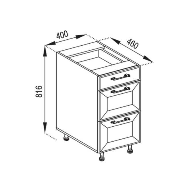 Кухонная секция нижняя Н 40Ш LUX Марго Мир мебели