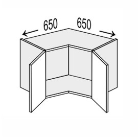 Кухонная секция Миллениум верхняя Угол В 90° 650х650/360 2дв ML-190W/9003 MiroMark