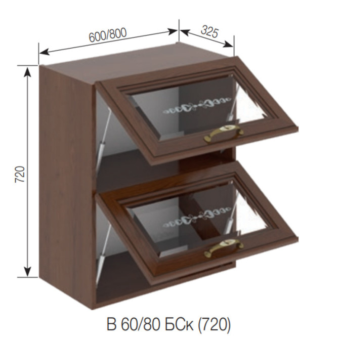 Кухонная секция верхняя В 80 БСк Роксана Мир мебели 