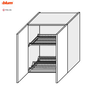 Кухонная секция Мери верхняя 60ВС/720 2дв Сушка Pro Blum  +  Rejs MR-465W/9003gl MiroMark