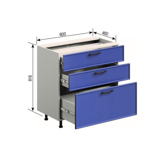 Кухонна секція нижня Н 60 3Ш (2 + 1) LUX Аріель Світ меблів