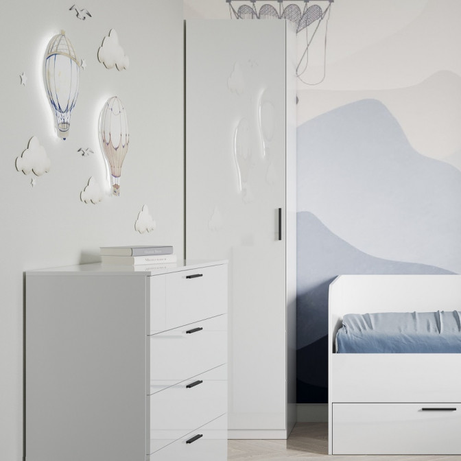 Шкаф 1Дв Хеппи / Happy Глянец Белый MiroMark HP-21-WB