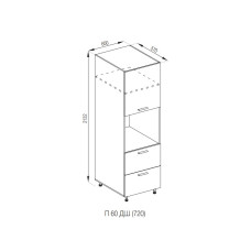 Кухонна секція пенал П 60 ДШ FAVORIT Б'янка Світ меблів