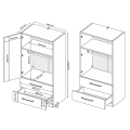 Шкаф 2Дв 2Ящ без зеркала Меги / Megy Глянец Шиншила Серая MiroMark MG-12-GG