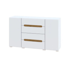 Комод 2Дв-4Ящ Глянец Белый / Дуб Аппалачи Бьянко Мир Мебели