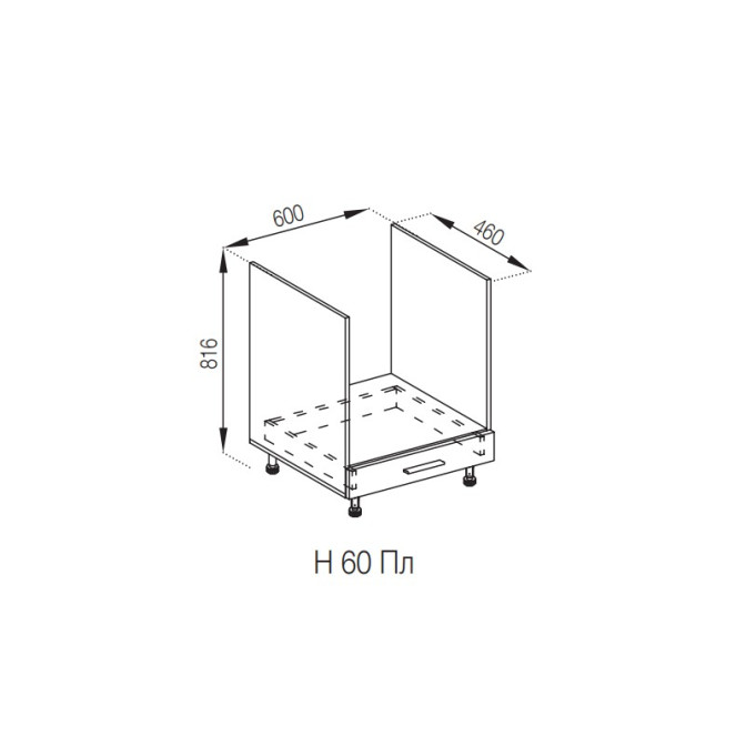 Кухонна секція нижня Н 60Пл LUX Б'янка Світ меблів