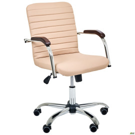 Крісло Rumba-RC хром горіх Кожзам бежевий AMF