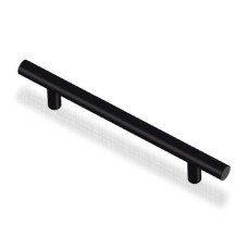 Металева ручка «Релінг» чорний (128 мм міжцентр) Комфорт меблі