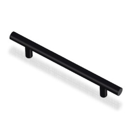 Металева ручка «Релінг» чорний (128 мм міжцентр) Комфорт меблі