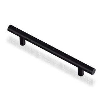 Металева ручка «Релінг» чорний (128 мм міжцентр) Комфорт меблі