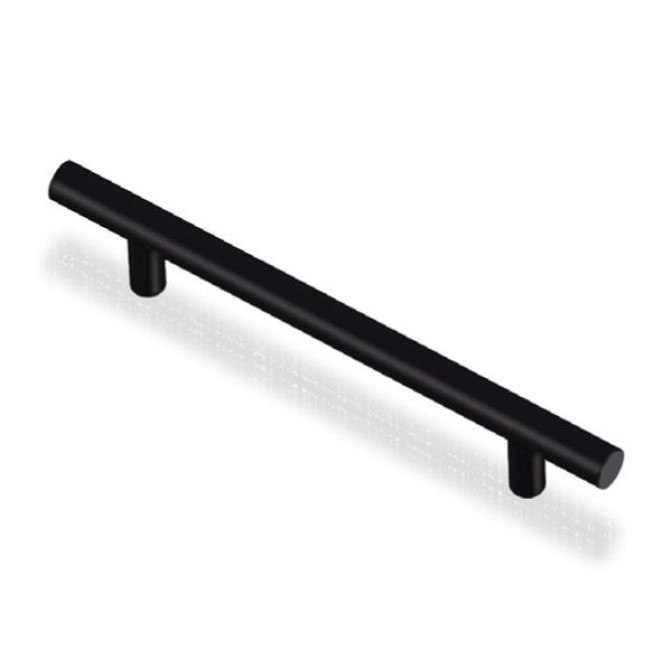 Металева ручка «Релінг» чорний (128 мм міжцентр) Комфорт меблі