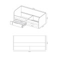 Кровать с каркасом 0,9x2,0 Асти Джуниор / Asti Junior Глянец Белый - Дуб Крафт MiroMark AS-131-WB