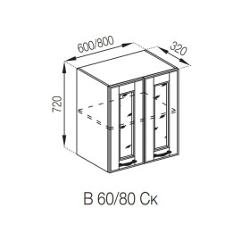 Кухонная секция верхняя В 60Ск Доминика Мир мебели