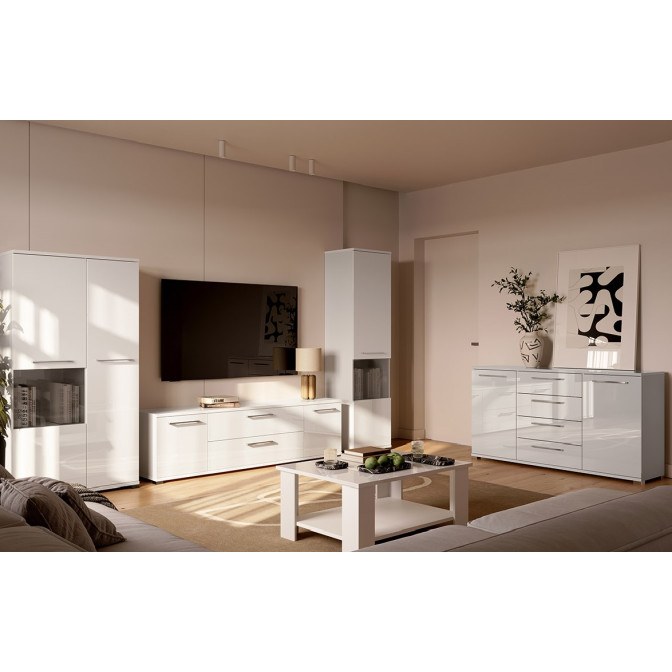 Комод 2Дв 4Ящ 1,5м Фемелі / Family Глянець Білий MiroMark FM-165-WB