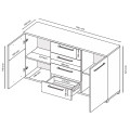 Комод 2Дв 4Ящ 1,5м Фемелі / Family Глянець Білий MiroMark FM-165-WB