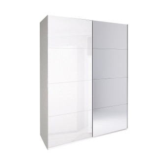 Шкаф-купе с зеркалом 1,5x2,1 Белла / Bella Глянец Белый MiroMark BL-17-WB