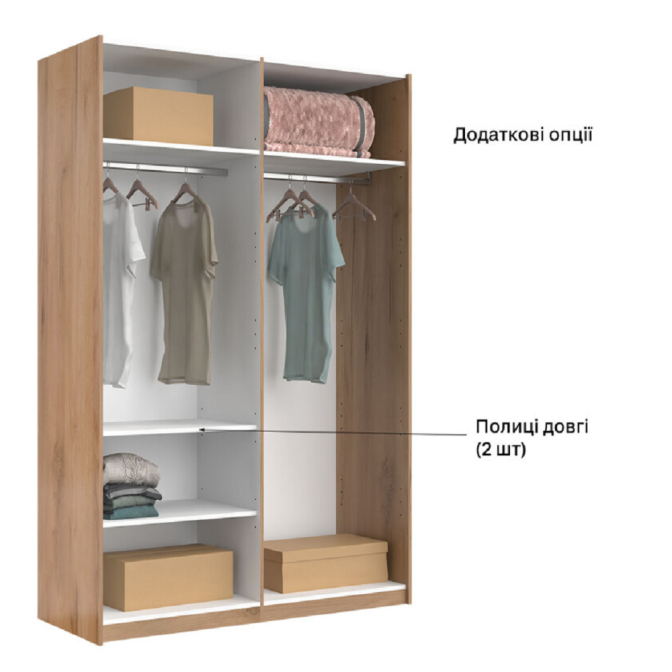 Шафа-купе з дзеркалом 1,5x2,1 Белла / Bella Глянець Білий MiroMark BL-17-WB