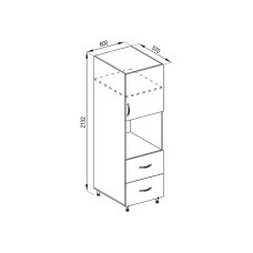 Кухонная секция пенал П 60 ДШ LUX Оля Мир мебели 