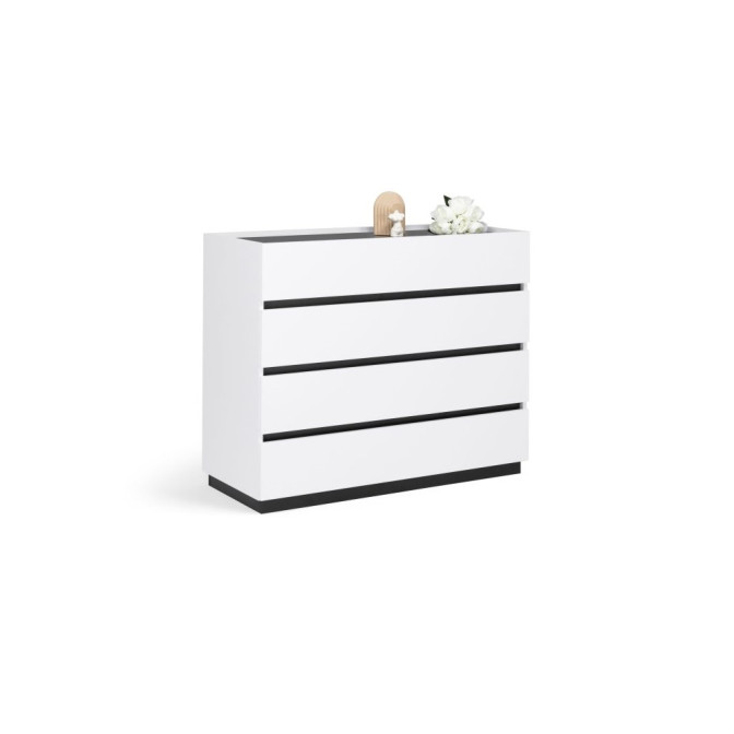 Комод 4Дв Дуо / Duo Супермат Белый - Глянец Антрацит MiroMark DU-64-WM