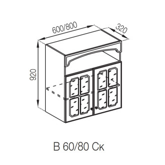 Кухонная секция верхняя В 80 Ск (h-920) Валенсия Мир мебели