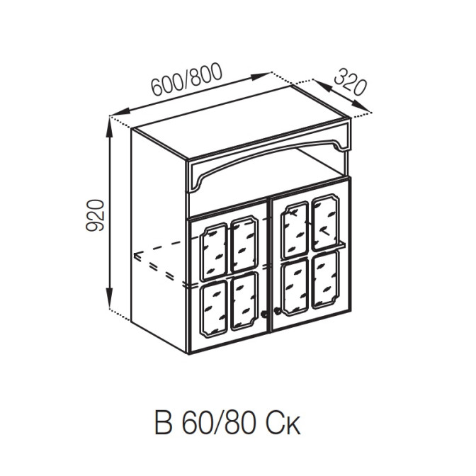 Кухонна секція верхня В 80 Ск (h-920) Валенсія Світ меблів