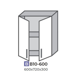 Кухонна секція В10-600 верхня 600 два фасади Модерн Еверест  