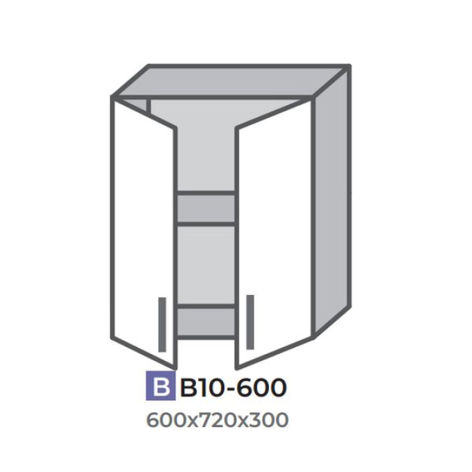 Кухонна секція В10-600 верхня 600 два фасади Модерн Еверест  