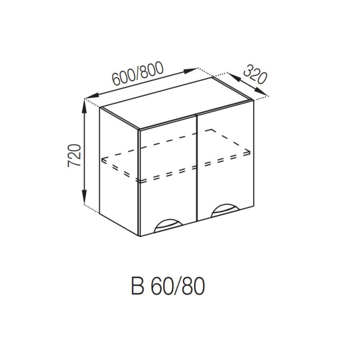 Кухонная секция верхняя В 60 Адель Люкс Мир мебели