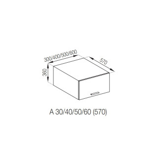 Кухонная секция антресоль А 40 (570) Бьянка Мир мебели